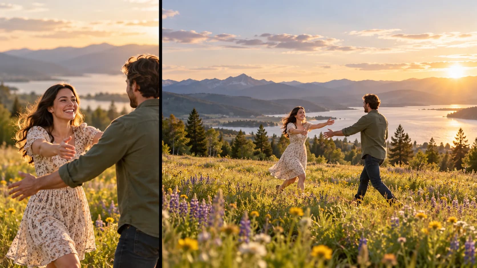 The same fictional AI zombie trend scene composed for portrait and landscape viewing