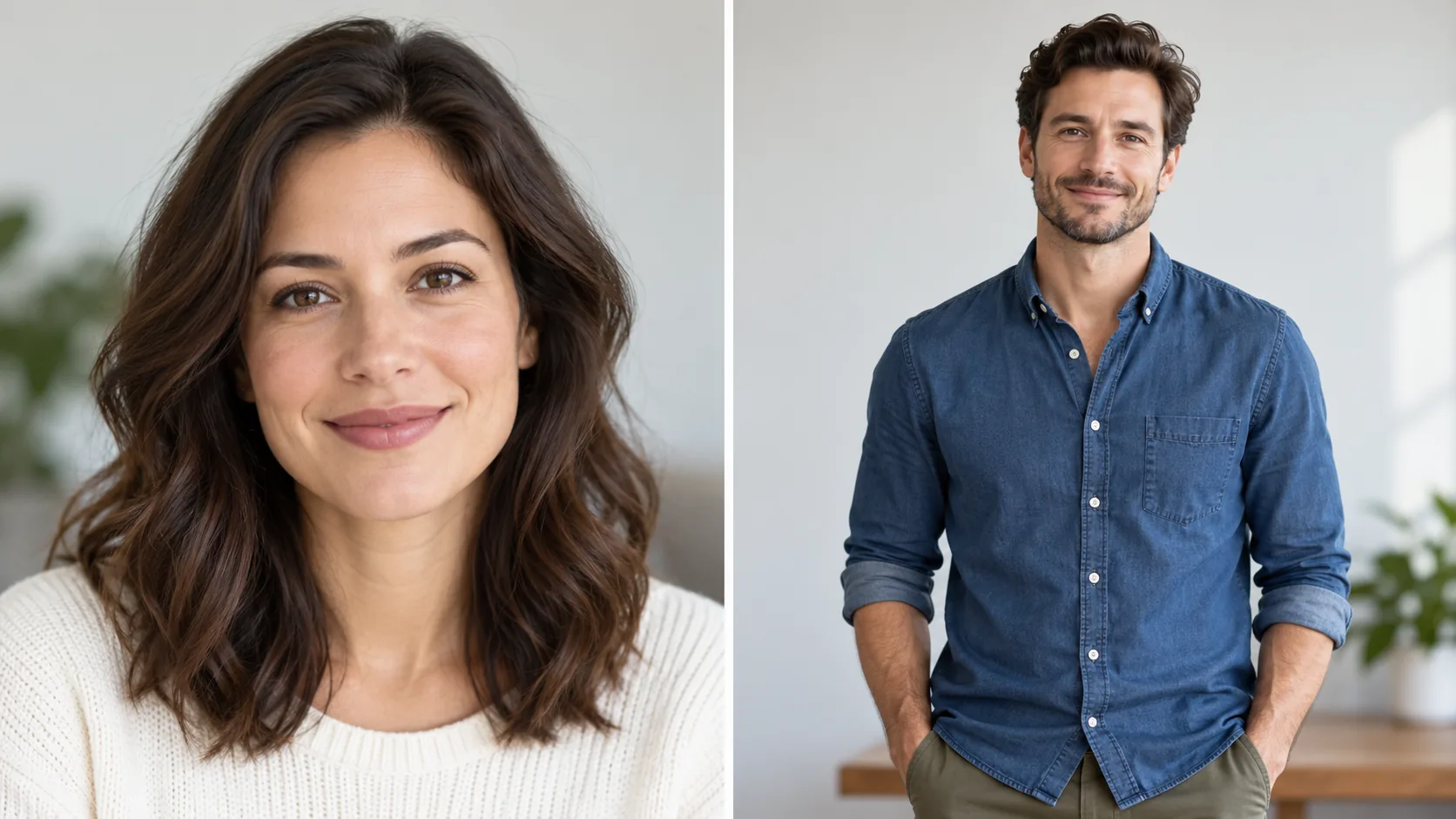 Examples of clear head-and-shoulders and waist-up portrait framing for an AI zombie trend video
